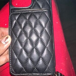 Black lameeku Quilted  Phone Case